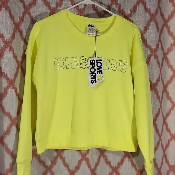 Neon Yellow Love & Sports Crew neck - Picture 1 of 4